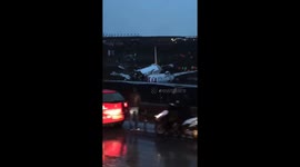 Horrifying footage of plane SNAPPED in half at Istanbul airport leaving three dead and 179 injured