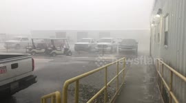 Heavy winds and hail pelt New Orleans