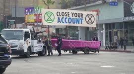 Protest against global warming takes place  in Los Angeles