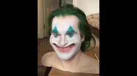 Hyper-realistic sculpture of Joaquin Phoenix's Joker