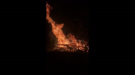 Fire Footage in a slow-mo style in a fire pit close up 25 seconds 720x1280