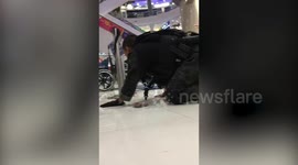 Moment Thai soldier is killed in a flurry of gunfire from police marksmen