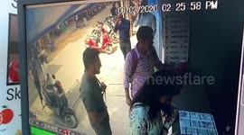 Dramatic incident, young learner accidentally accelerates and crashes into local in southern India