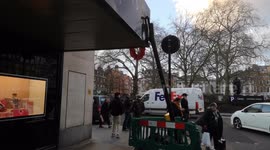 Storm Ciara Damage Outside John Lewis In Oxford Street London