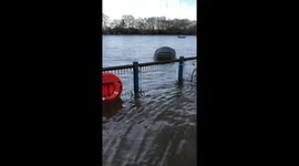 Bizarre moment BMW seen floating down the River Thames in London