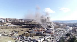 Fire breaks out at warehouse in Tbilisi, Georgia