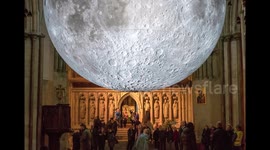 Museum of the Moon at Night in Rochester Cathedral, UK