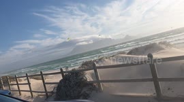 Windy Kite Surfing Jumps High