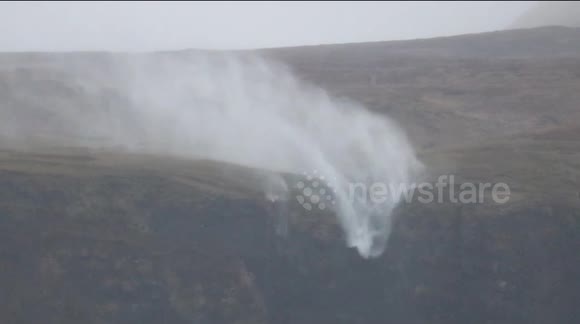 Waterfall in Ireland flows BACKWARDS as Storm Dennis hits (CLEAN VERSION)