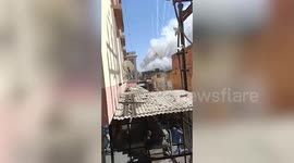 Fire breaks out at firecracker shop in northern India