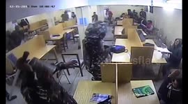 Shocking moment Indian police attack university students inside library