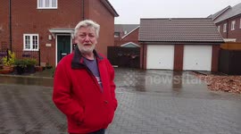 Storm Dennis: aftermath of house gable collapse in rural Dorset