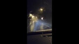 Heavy downpour whilst driving in Storm Dennis