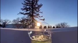 Bubbles freeze in Minnesota cold snap