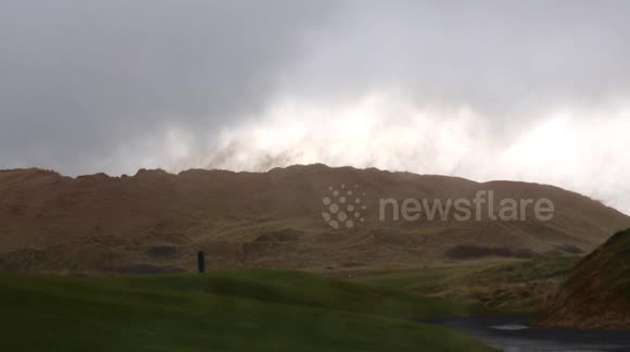 Storm Dennis creates small sand storm in Sligo, Ireland