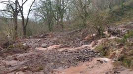 Landslide blocked road towards Pontsticill