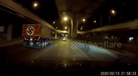 Thai motorists shocked by huge Nazi swastika painted on truck