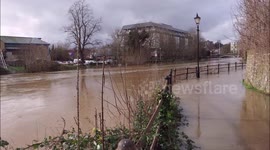 Footage shows dramatic increase in River Medway's level after Storm Dennis