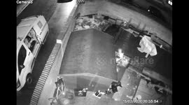 Van being broken into for tools.