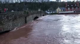 Footage shows dramatic increase in River Usk's level after Storm Dennis