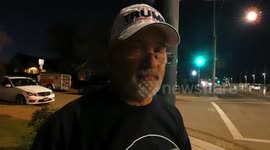 Trump Supporters wait in line over night for rally