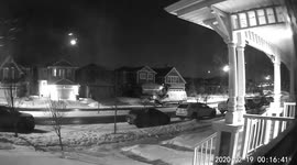 Home security camera captures moment meteor streaks across sky in Canadian city