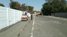 Indian city builds wall to hide slum districts from Trump's view during US president's upcoming visit