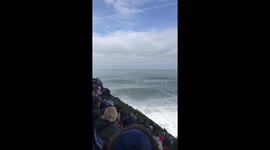 Incredible power of the sea on display at Nazaré, Portugal during big wave season 2020