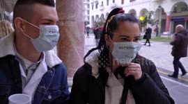 Coronavirus refers at carnival party in Greece as carnivalists dressed up with protective masks and suits