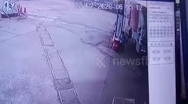 Spark from vehicle sets truck driver ablaze at filling station in Southern India, rushed to the hospital