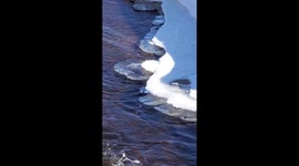 Ice formations in the river
