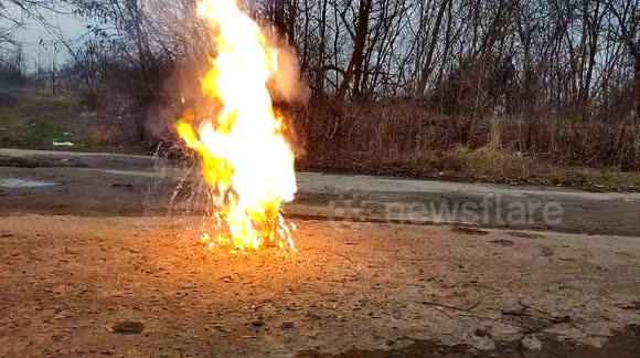 YouTuber sets off fiery chain reaction using thousands of match heads in glass bottle