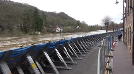 Massive flood barriers erected as 'danger to life' warning issued in west England