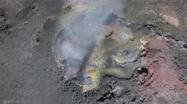 Detailed shot of the Pacaya`s crater