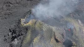 crater pf Pacaya with lava