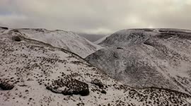 Drone Captures Fresh Snow On N. Ireland Mountain