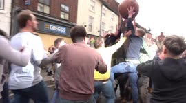 This year's brutal Atherstone Ball Game was cancelled after a steward was hospitalised