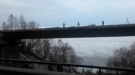 the road goes through the hills