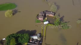 Dramatic footage reveal the extent of flooding plaguing the city of Worcester