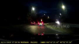 Jaguar loses control and spins out into ditch trying to overtake on Scottish highway