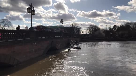 River Severn Flooding at Worcester Bridge.