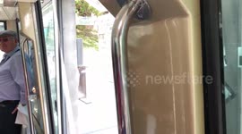 Descending Montmartre on the Funiculaire de Montmartre