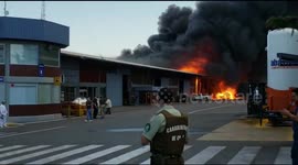 Intense fire surges from a Chilean winery
