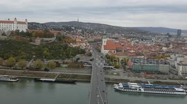 UFO Observation deck view over Bratislava city