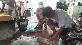Factory caught RECYCLING used coronavirus face masks to sell again in Thailand
