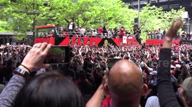 File footage of Toronto Raptors parade: Basketball players told not to high five fans in light of coronavirus risk in Canada and the US