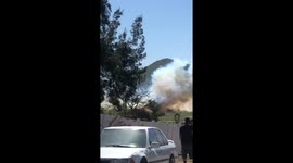 Flames by the river & neighborhood on SoCal fire