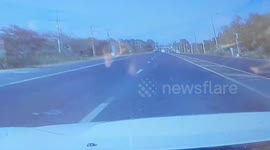 Car carrying Buddhist monks crashes after truck driver tries to do a u-turn across motorway