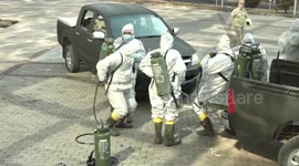 Disinfection works carried out on buildings and vehicles as Georgia's fourth case of coronavirus is confirmed