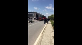 Ambulances on the scene of US embassy blast in Tunisia